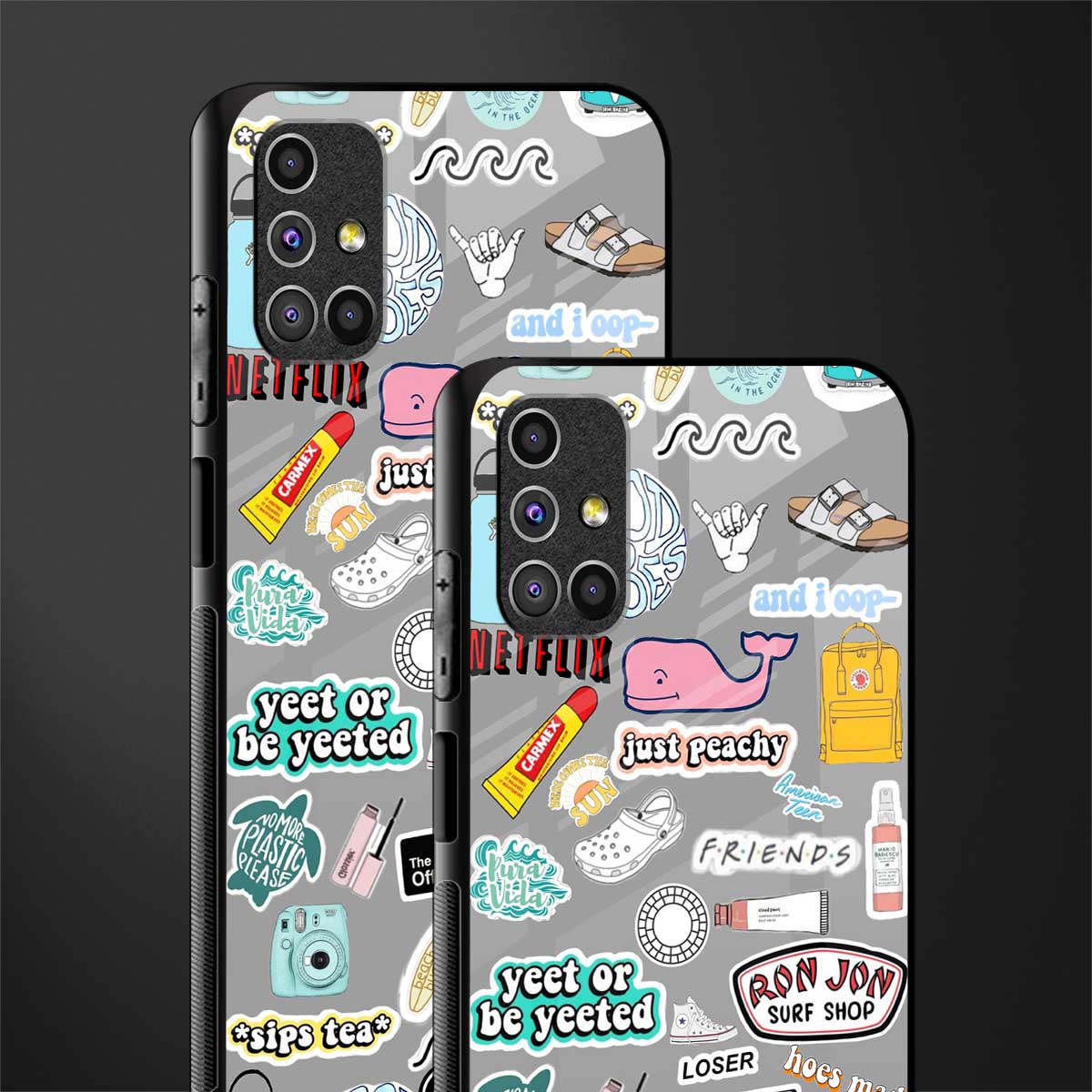 american teen sticker collage glass case for samsung galaxy m31s image-2