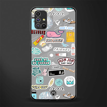 american teen sticker collage glass case for samsung galaxy m31s image