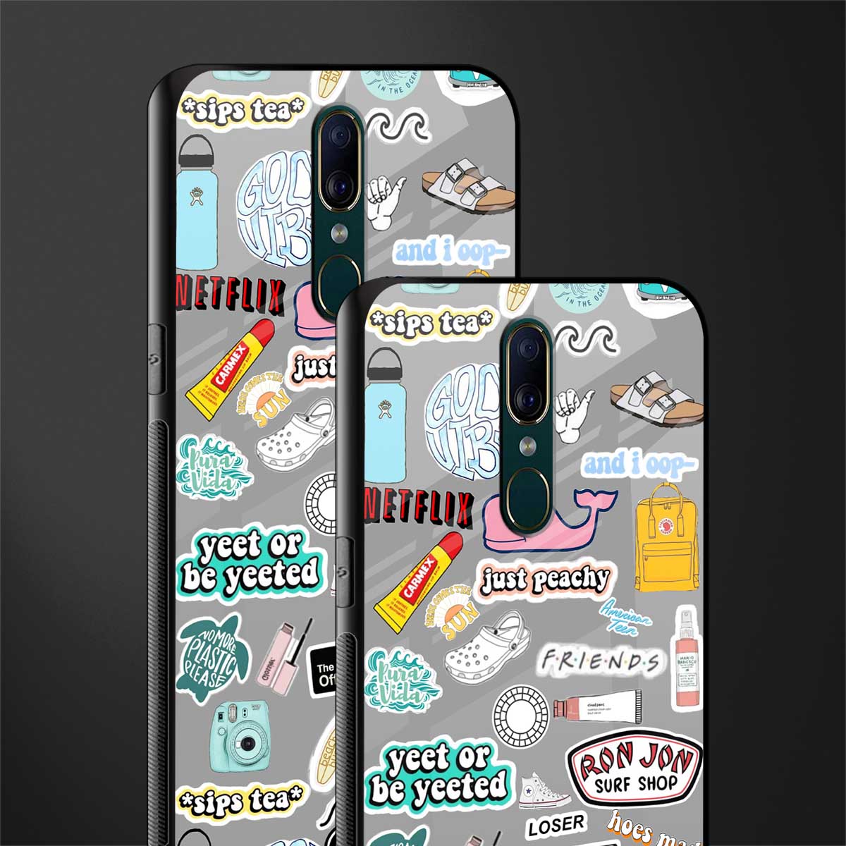 american teen sticker collage glass case for oppo a9 image-2