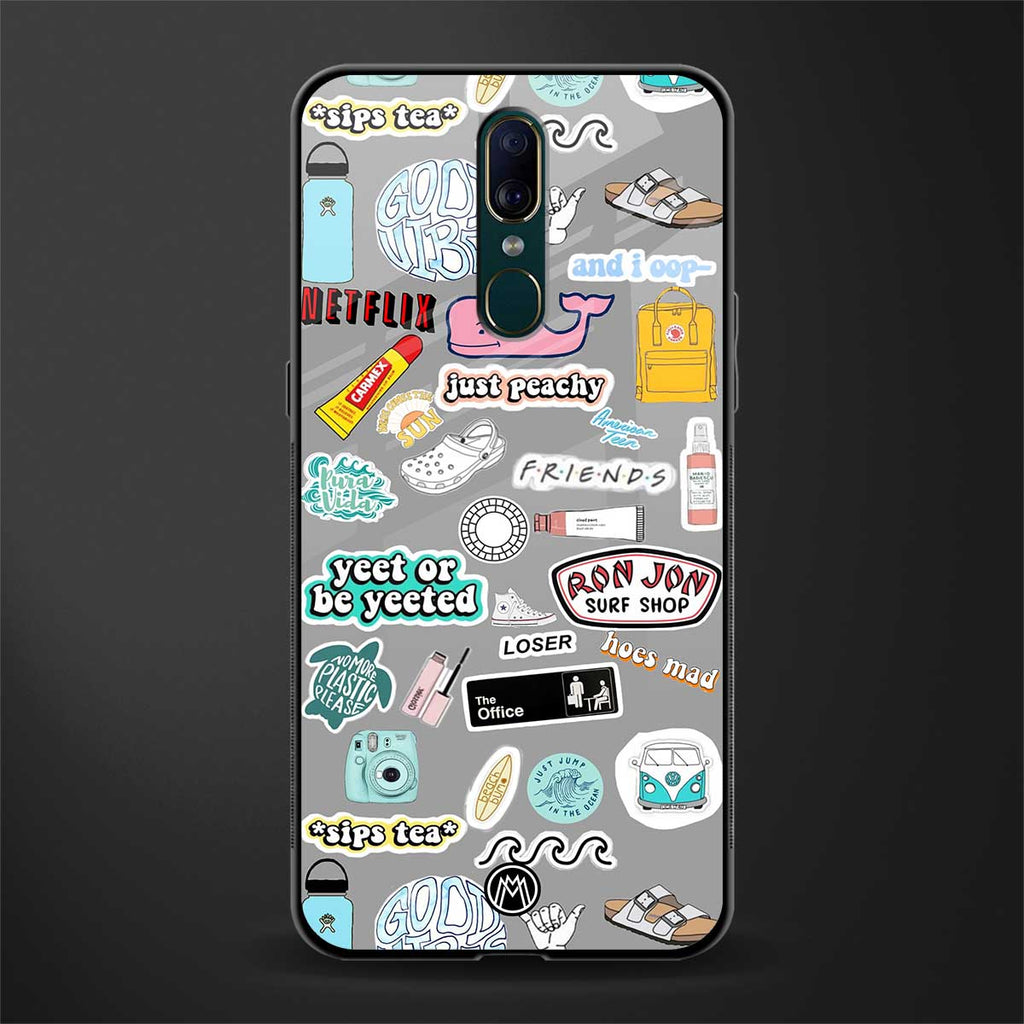 american teen sticker collage glass case for oppo f11 image