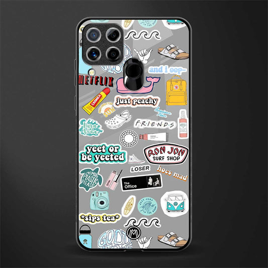 american teen sticker collage glass case for realme c15 image