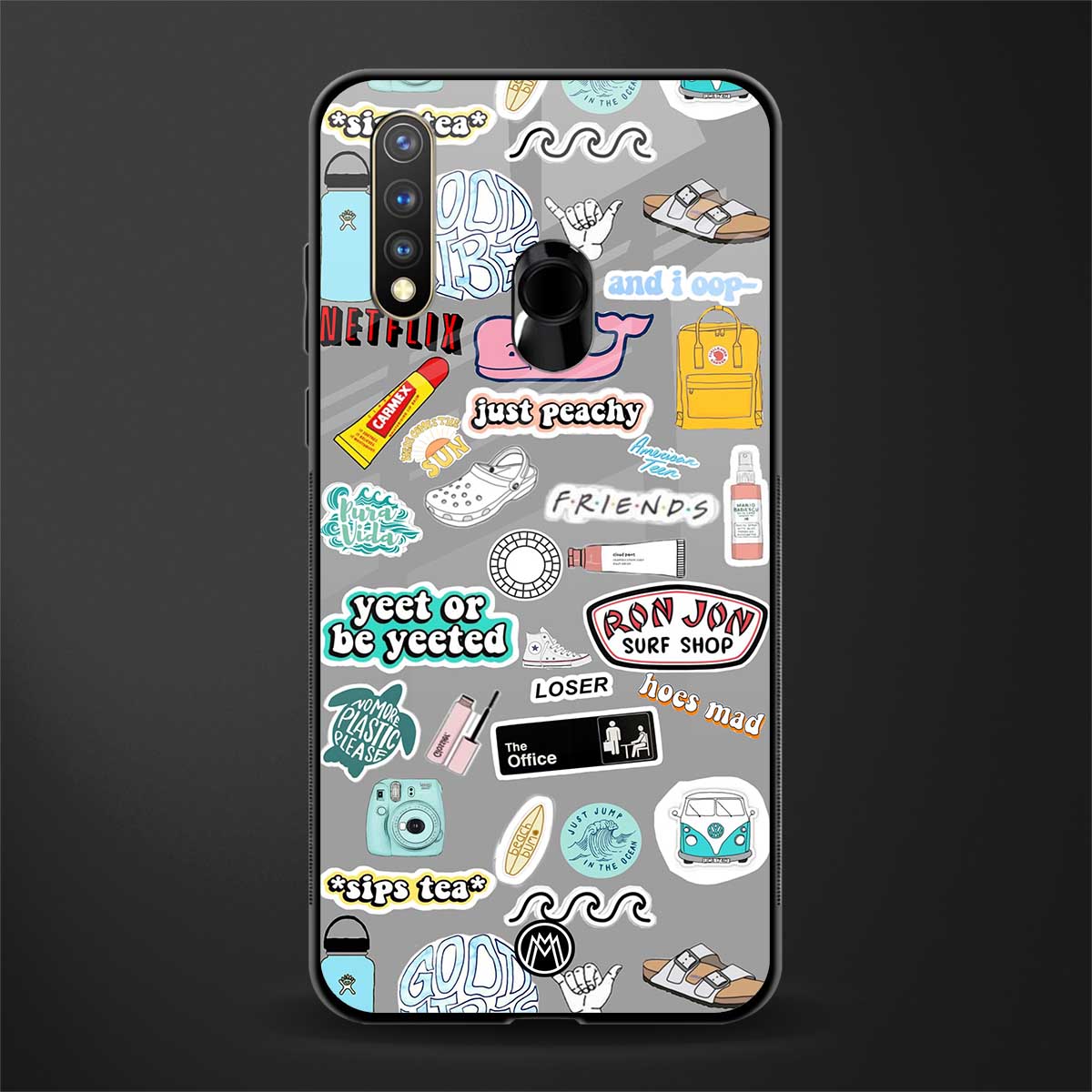 american teen sticker collage glass case for vivo y19 image