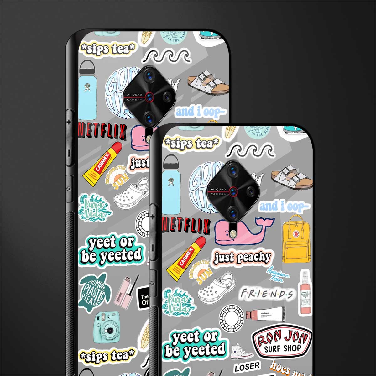 american teen sticker collage glass case for vivo s1 pro image-2