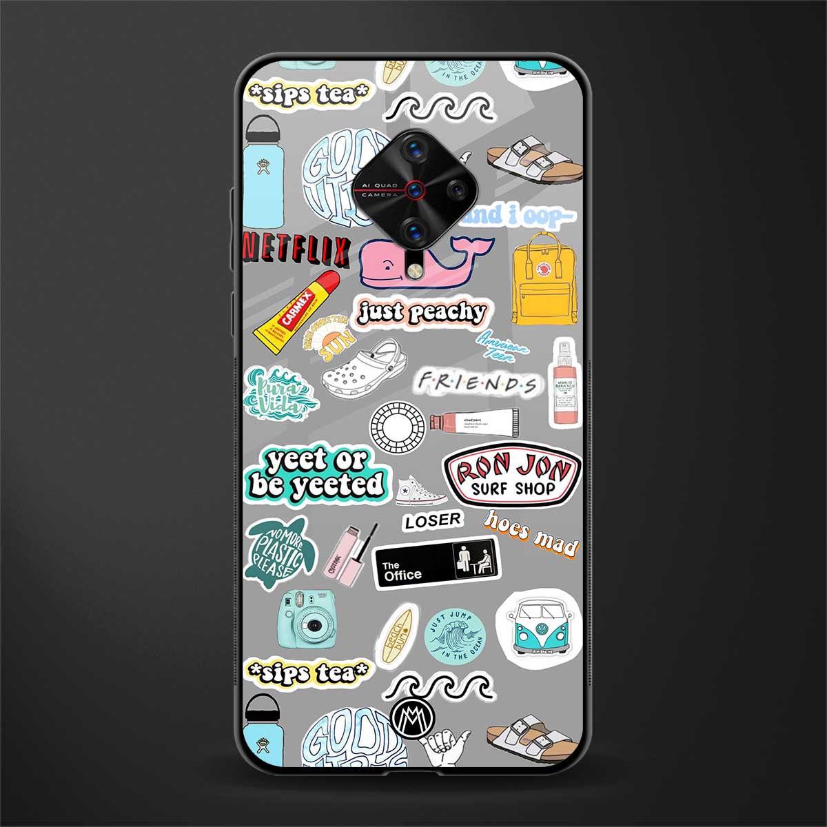 american teen sticker collage glass case for vivo s1 pro image