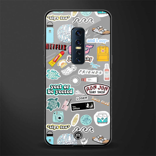 american teen sticker collage glass case for vivo v17 pro image