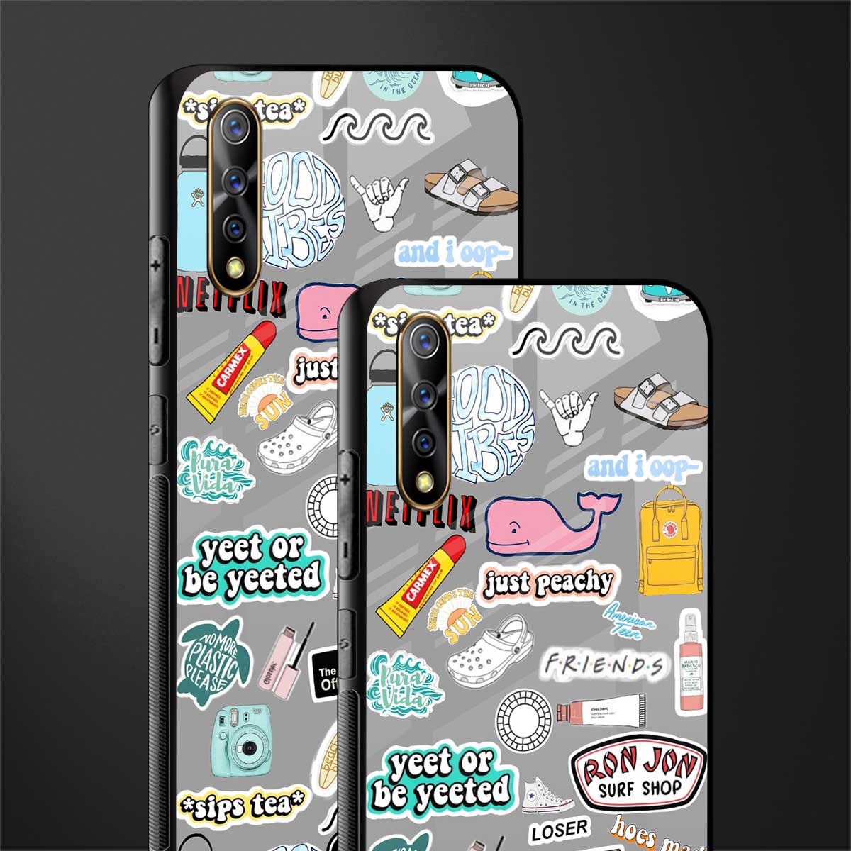 american teen sticker collage glass case for vivo z1x image-2
