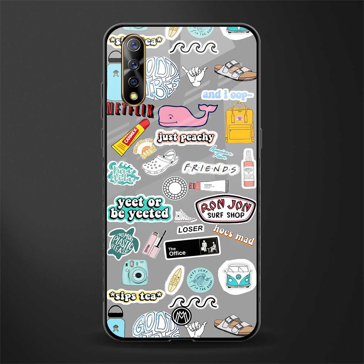 american teen sticker collage glass case for vivo s1 image