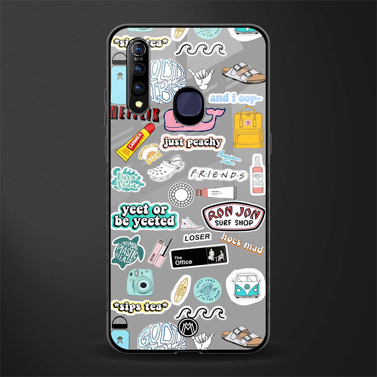 american teen sticker collage glass case for vivo z1 pro image