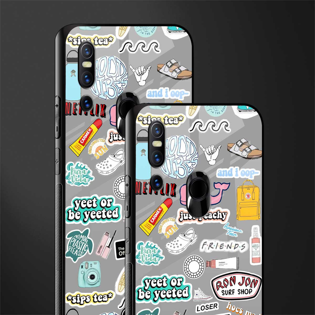 american teen sticker collage glass case for vivo v15 image-2