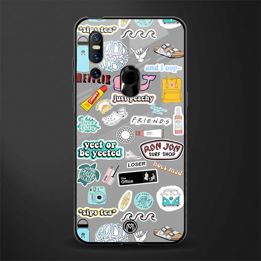 american teen sticker collage glass case for vivo v15 image