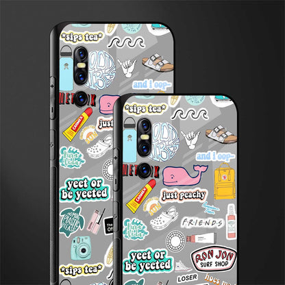 american teen sticker collage glass case for vivo v15 pro image-2