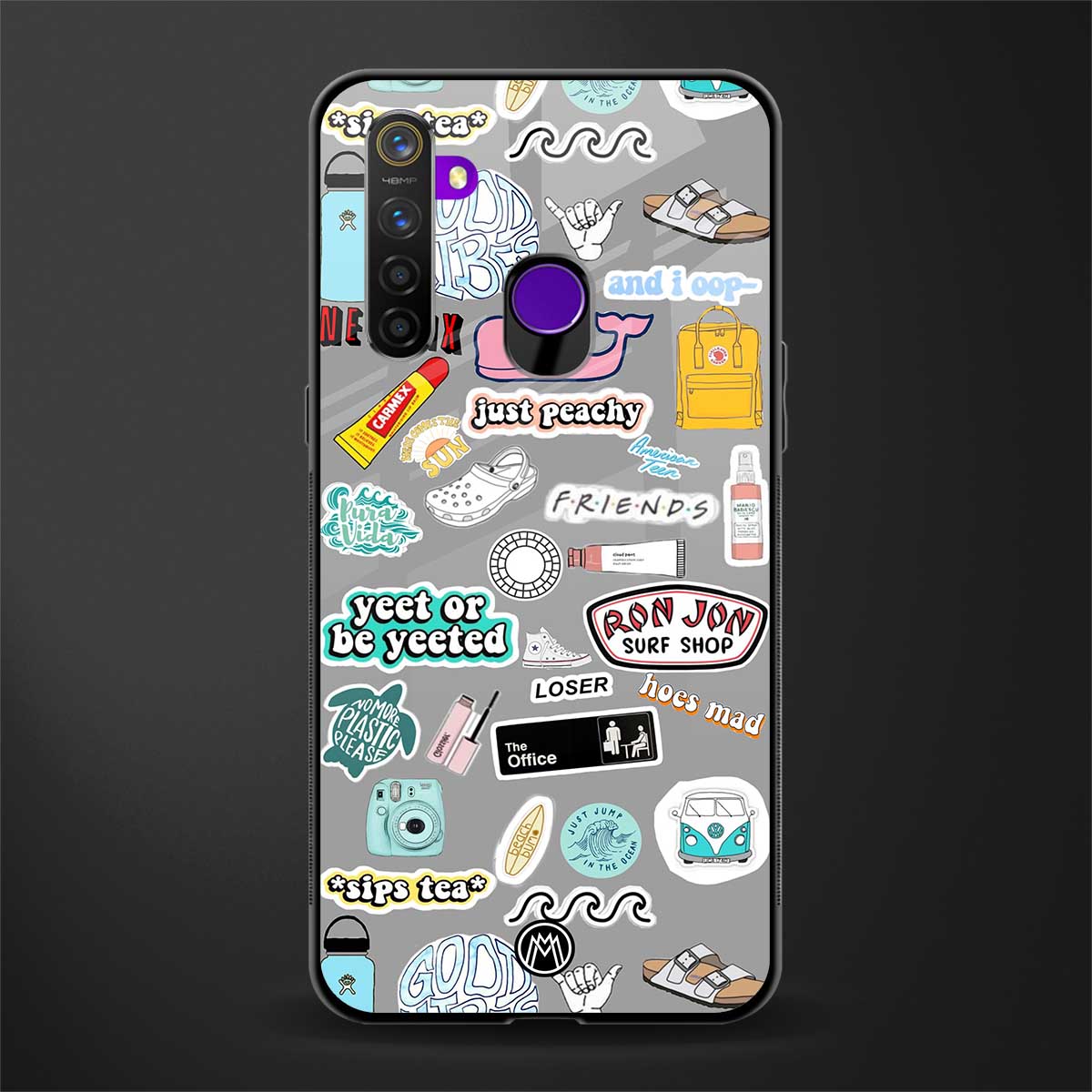 american teen sticker collage glass case for realme 5 pro image
