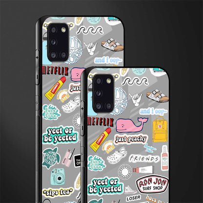 american teen sticker collage glass case for samsung galaxy a31 image-2