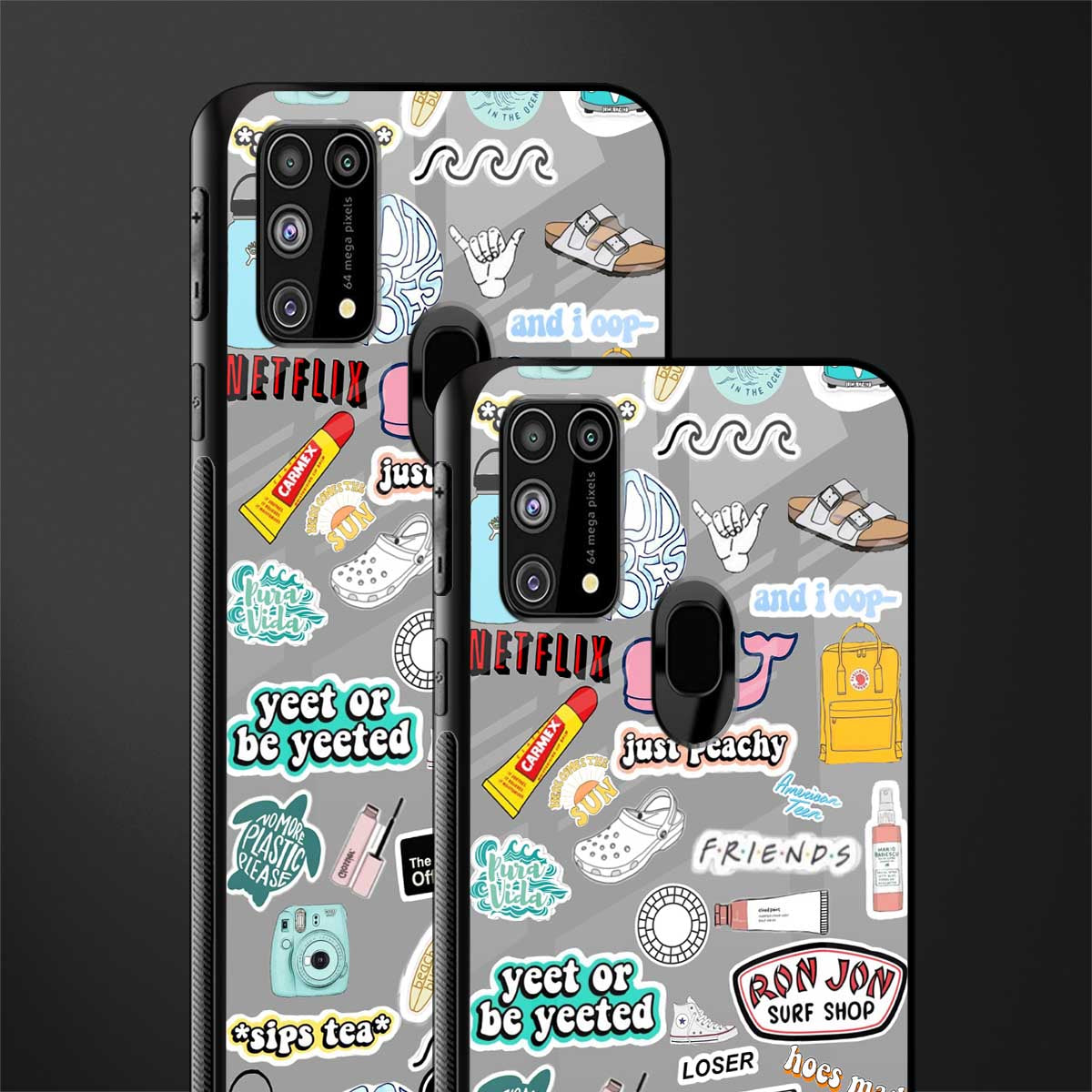 american teen sticker collage glass case for samsung galaxy m31 prime edition image-2