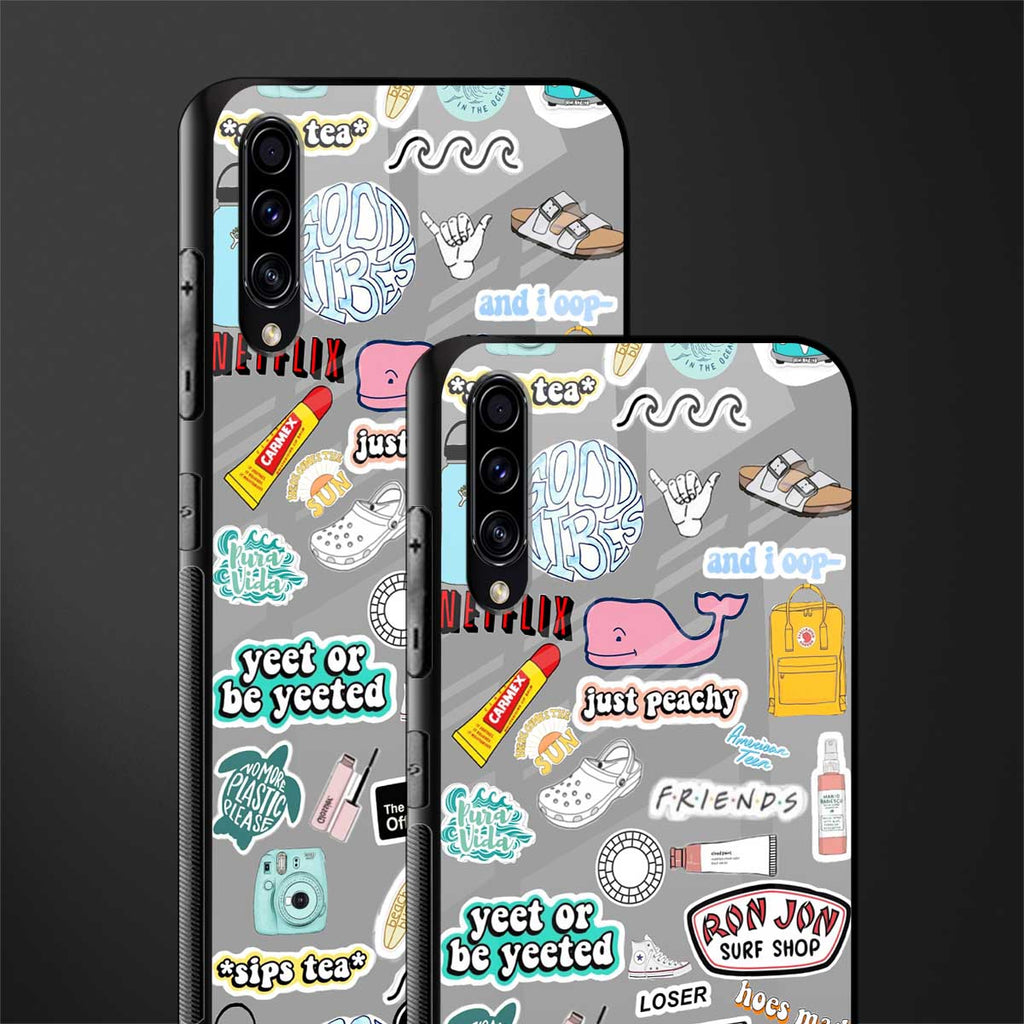 american teen sticker collage glass case for samsung galaxy a50s image-2