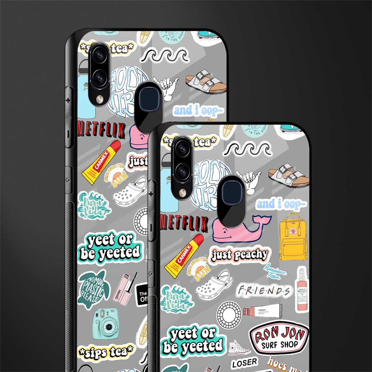 american teen sticker collage glass case for samsung galaxy a30 image-2