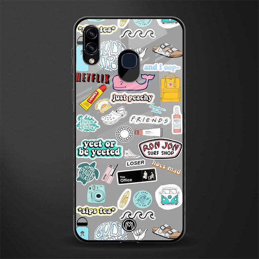 american teen sticker collage glass case for samsung galaxy a30 image