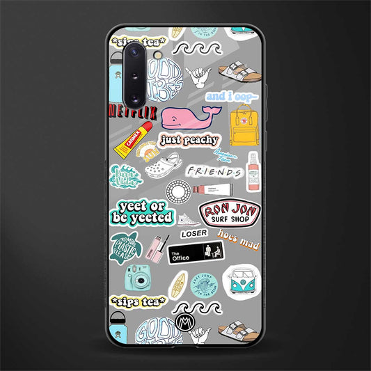 american teen sticker collage glass case for samsung galaxy note 10 image