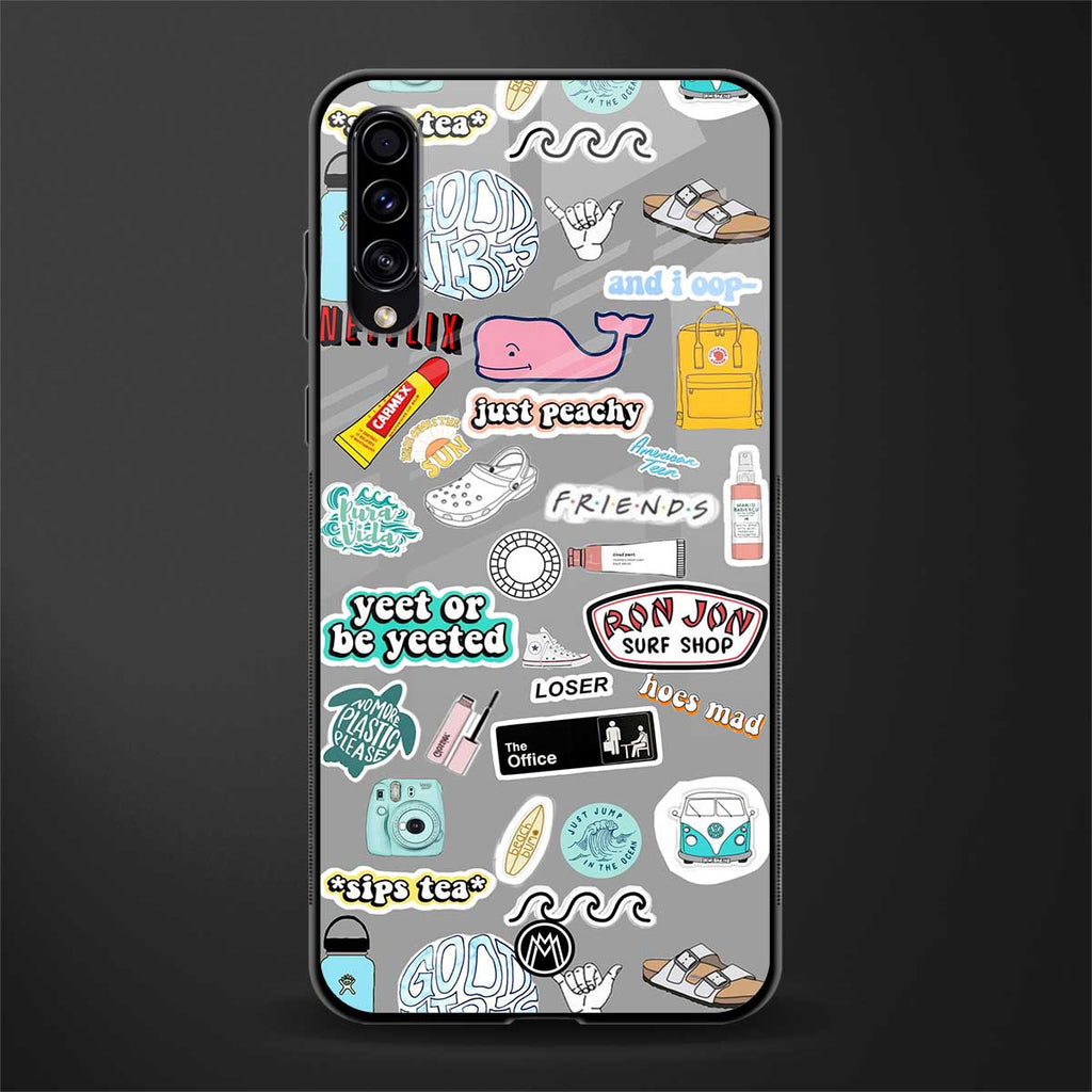 american teen sticker collage glass case for samsung galaxy a70 image