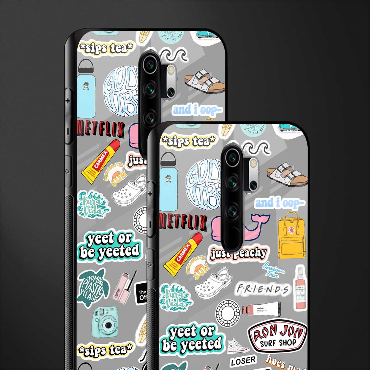 american teen sticker collage glass case for redmi note 8 pro image-2