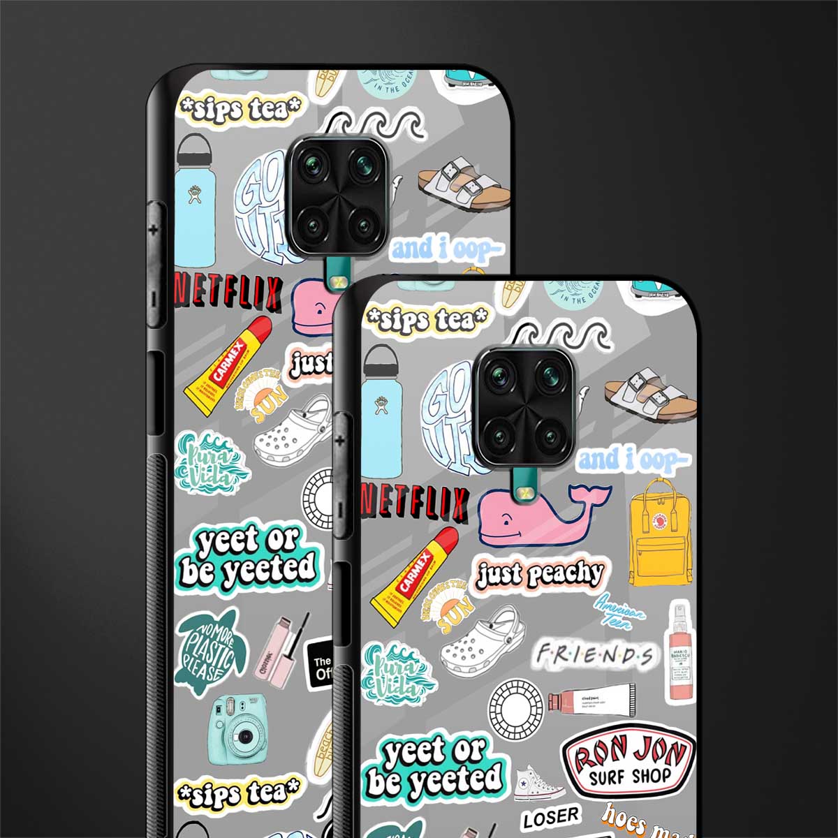 american teen sticker collage glass case for redmi note 9 pro image-2