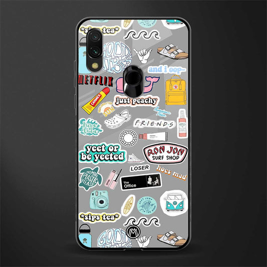 american teen sticker collage glass case for redmi note 7 image
