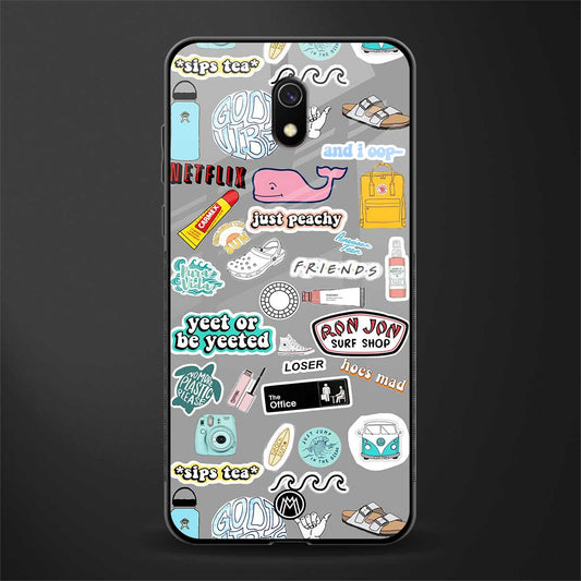 american teen sticker collage glass case for redmi 8a image