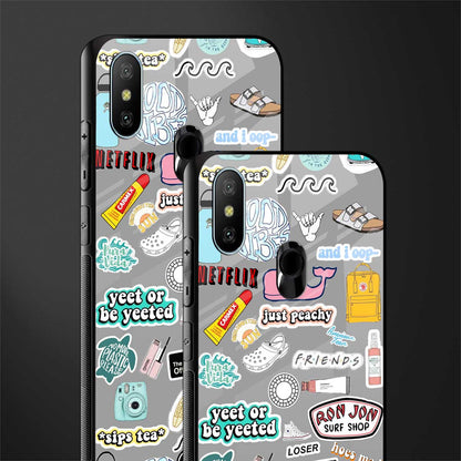 american teen sticker collage glass case for redmi 6 pro image-2