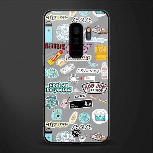 american teen sticker collage glass case for samsung galaxy s9 plus image