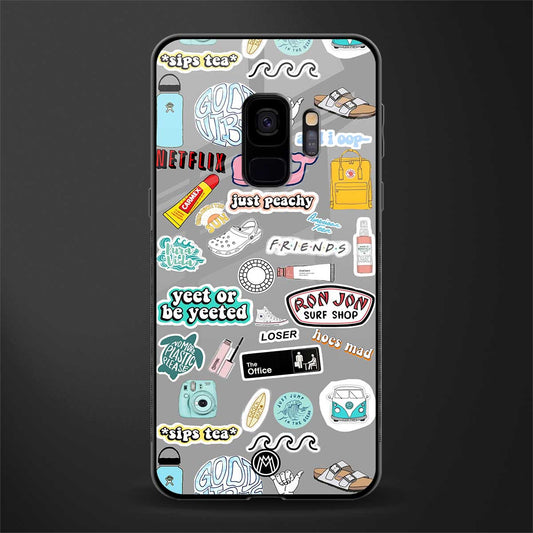 american teen sticker collage glass case for samsung galaxy s9 image