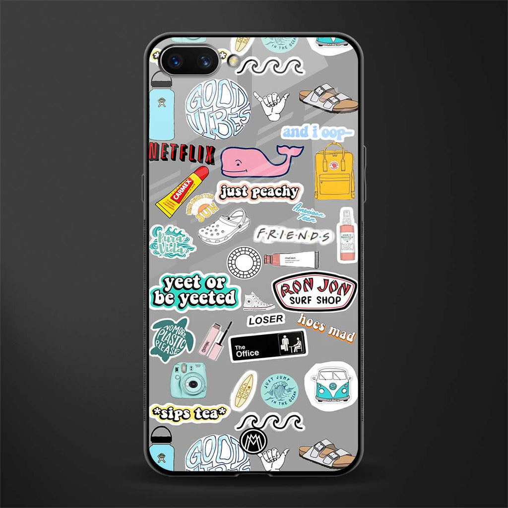 american teen sticker collage glass case for realme c1 image