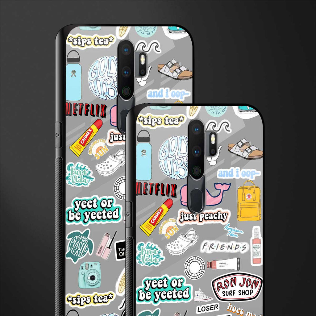 american teen sticker collage glass case for oppo a5 2020 image-2