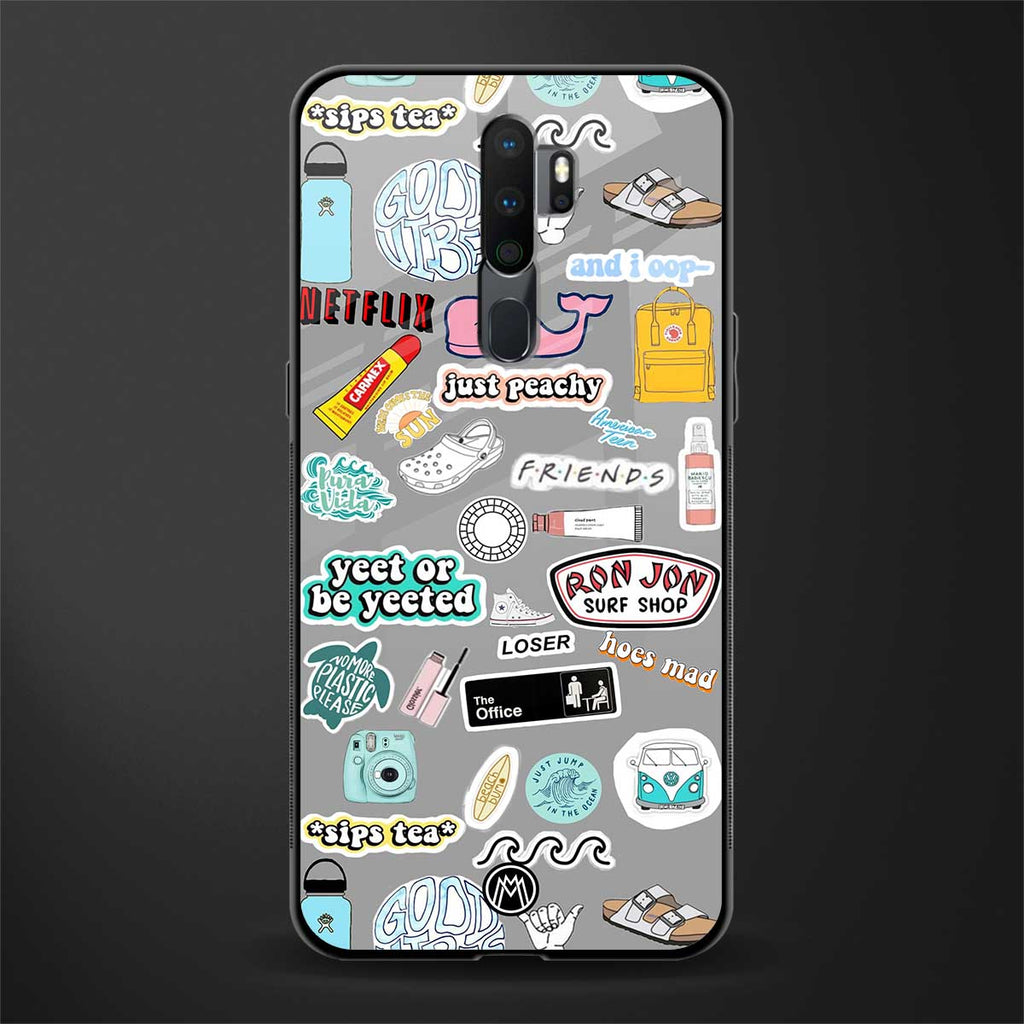 american teen sticker collage glass case for oppo a9 2020 image