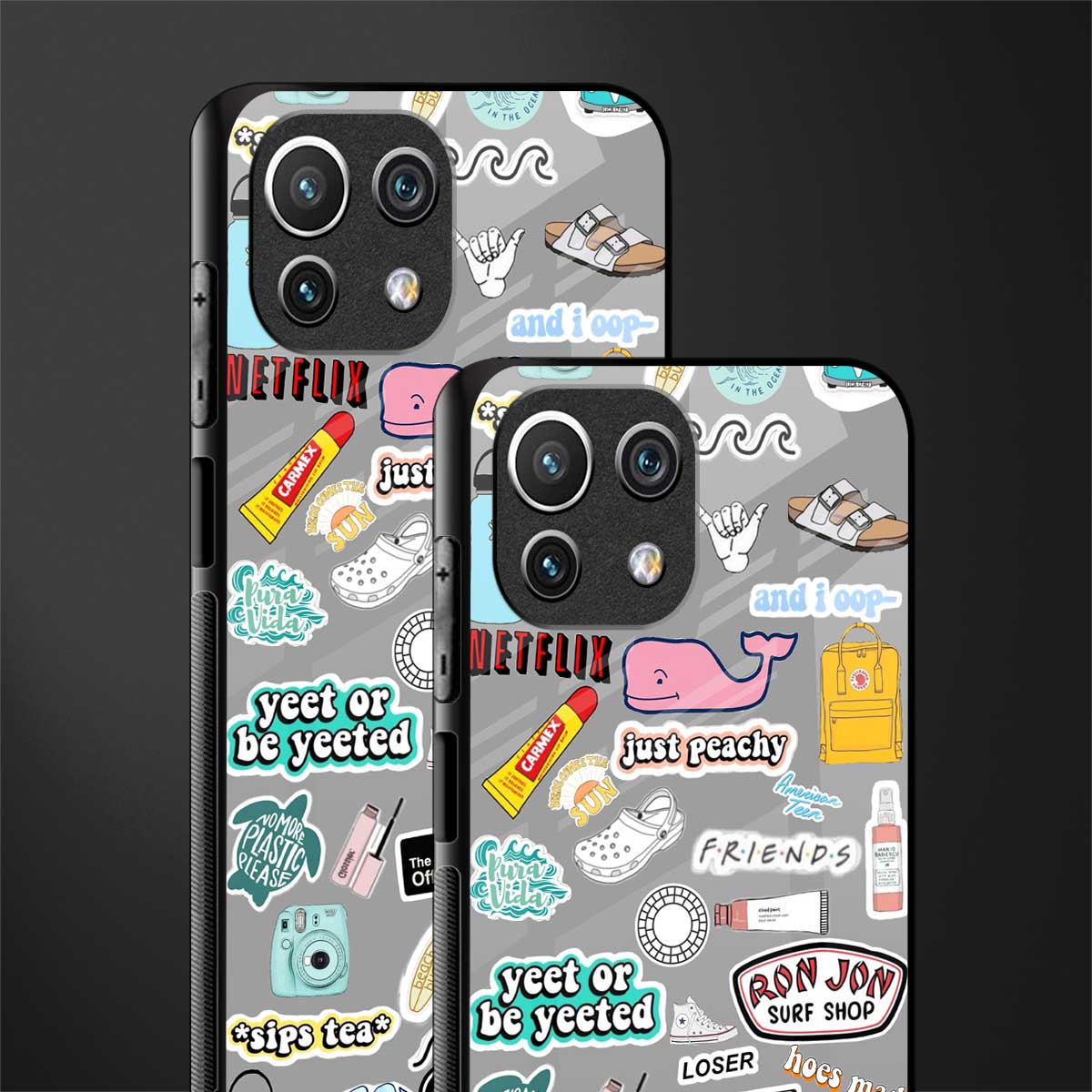 american teen sticker collage glass case for mi 11 lite image-2