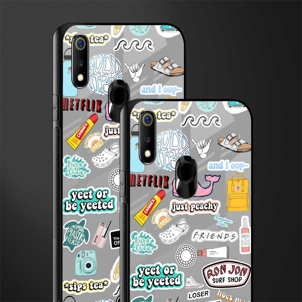american teen sticker collage glass case for realme 3 pro image-2