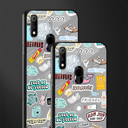 american teen sticker collage glass case for realme 3i image-2