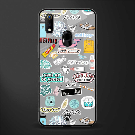 american teen sticker collage glass case for realme 3 image