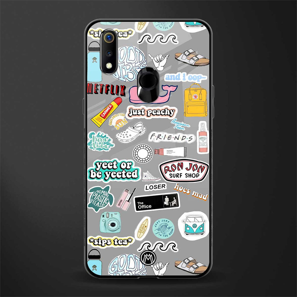 american teen sticker collage glass case for realme 3 pro image