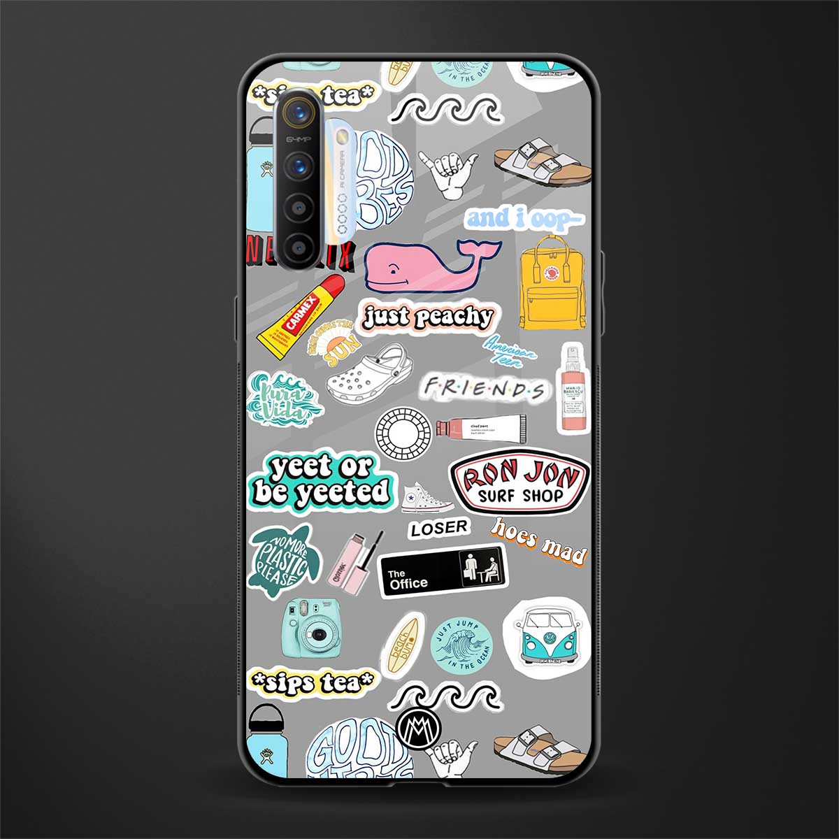 american teen sticker collage glass case for realme xt image
