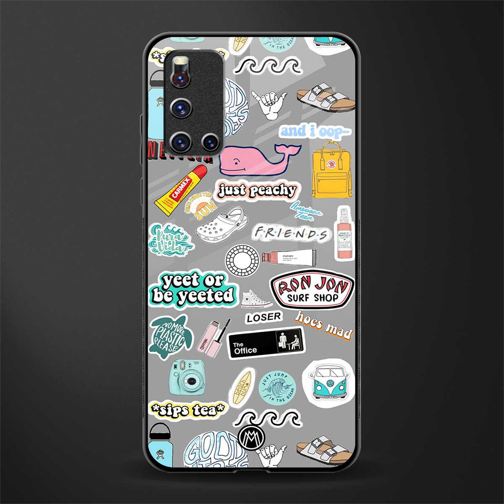 american teen sticker collage glass case for vivo v19 image
