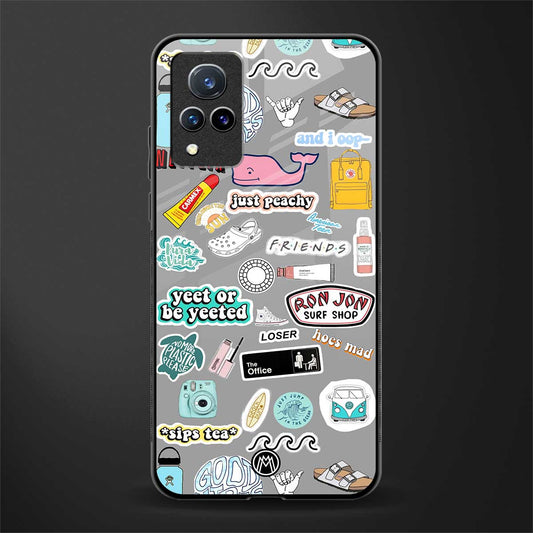 american teen sticker collage glass case for vivo v21 5g image