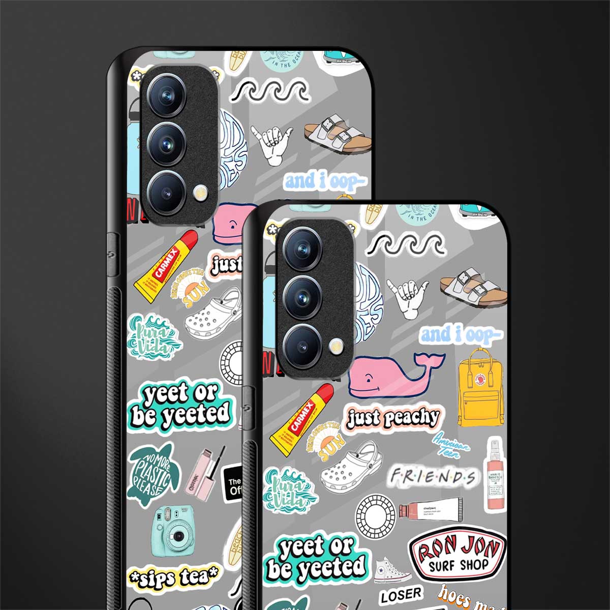 american teen sticker collage glass case for oppo f19 image-2