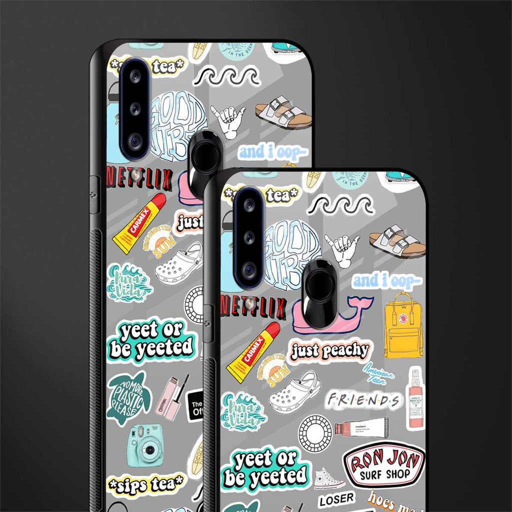 american teen sticker collage glass case for samsung galaxy a20s image-2
