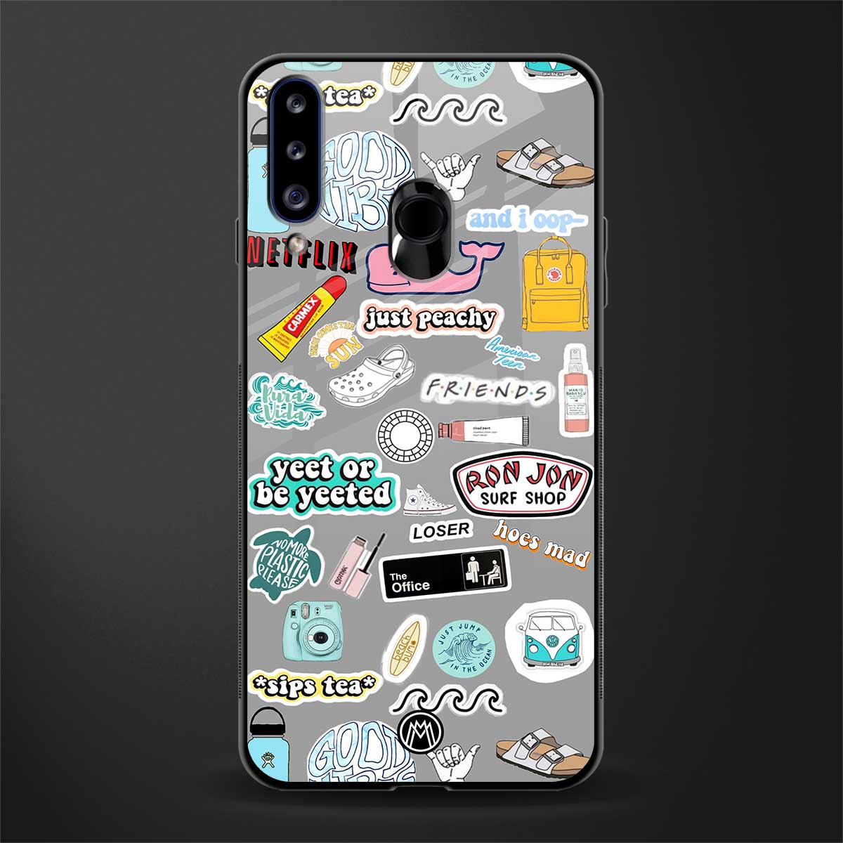 american teen sticker collage glass case for samsung galaxy a20s image