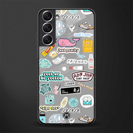 american teen sticker collage glass case for samsung galaxy s21 image