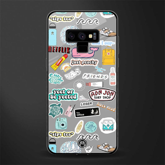 american teen sticker collage glass case for samsung galaxy note 9 image