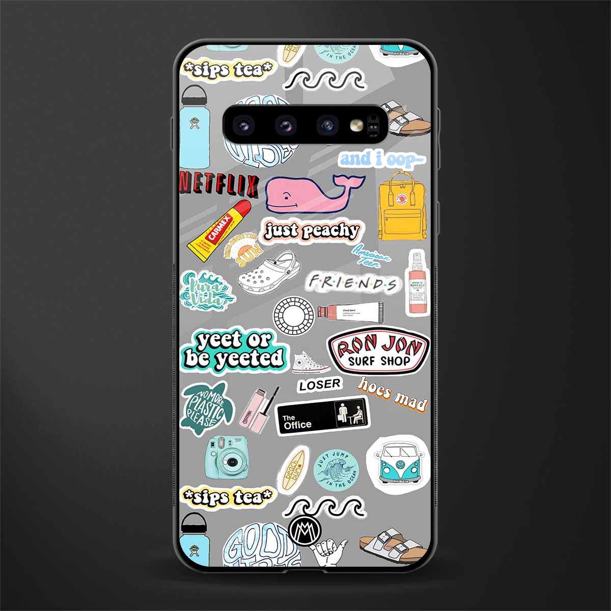 american teen sticker collage glass case for samsung galaxy s10 plus image