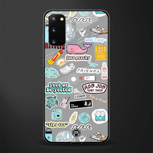 american teen sticker collage glass case for samsung galaxy s20 image