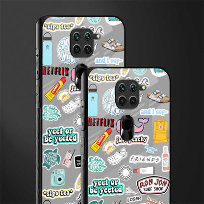 american teen sticker collage glass case for redmi note 9 image-2