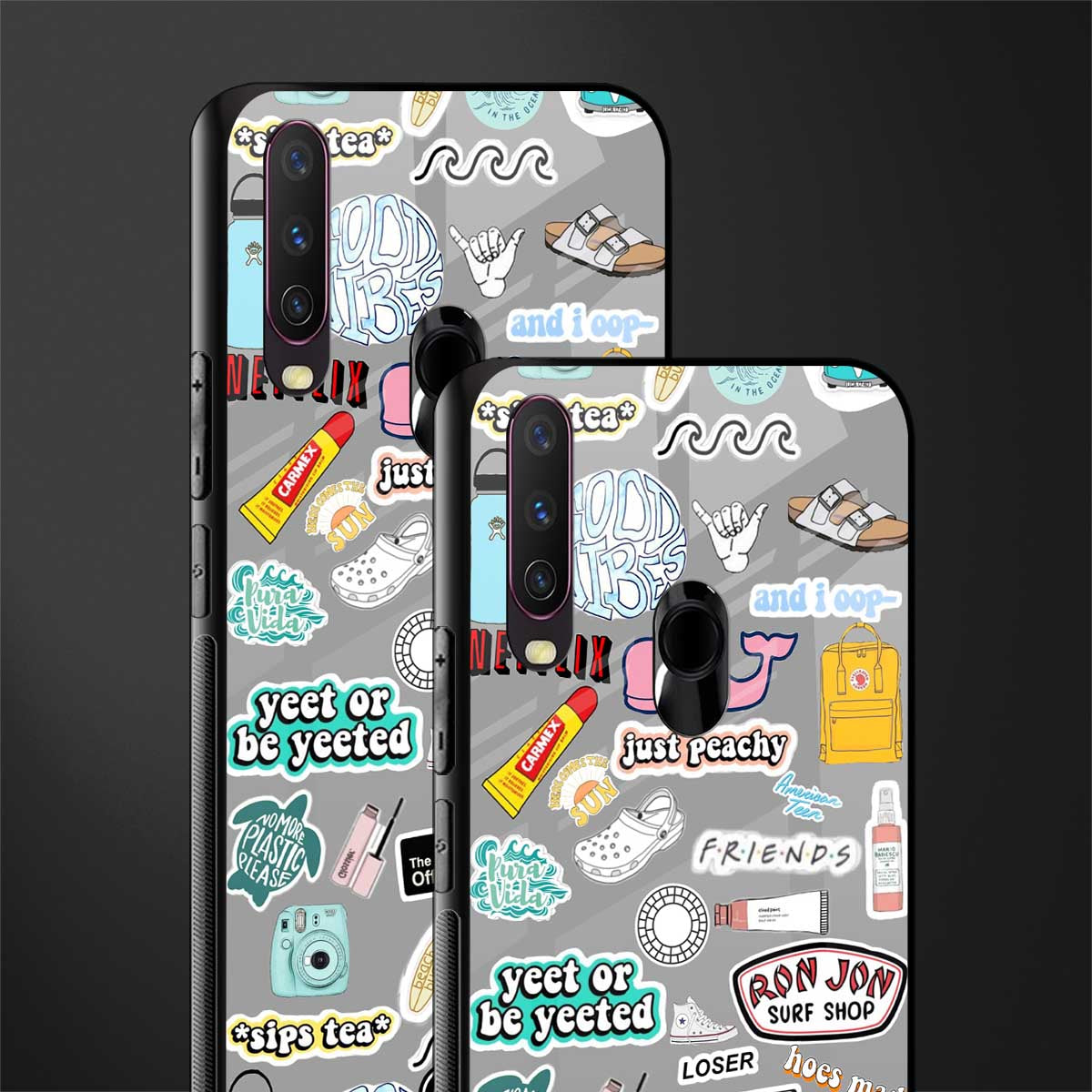 american teen sticker collage glass case for vivo y15 image-2